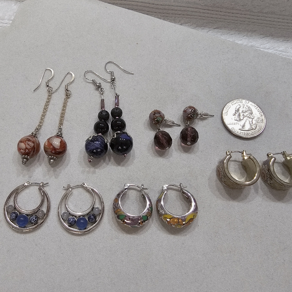 Pierced Earring Bundle of Six Pairs (Hoops and Drop)